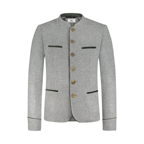 Premium Men Lederhosen Grey Wool Jacket