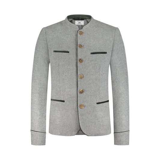 Premium Men Lederhosen Grey Wool Jacket