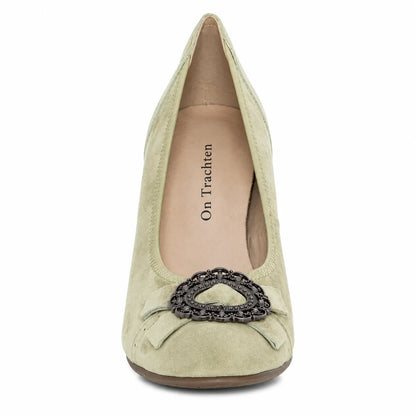 Premium Women Dirndl Pumps Pastell Green