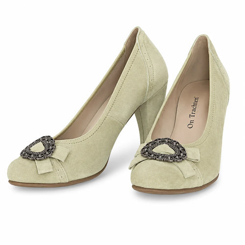 Premium Women Dirndl Pumps Pastell Green