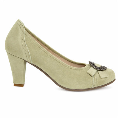 Premium Women Dirndl Pumps Pastell Green