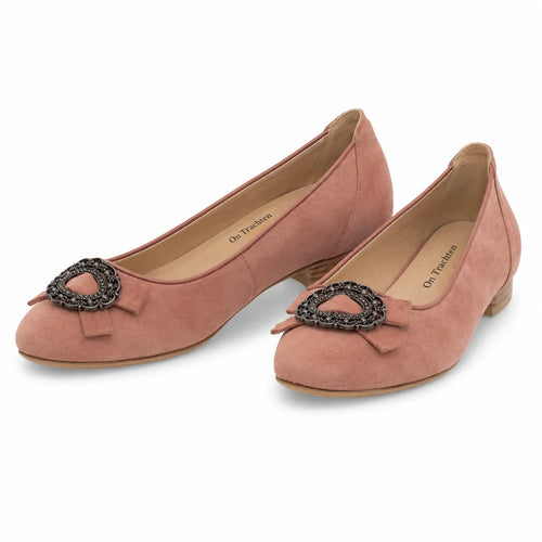 Premium Women Dirndl Ballerina Pumps Old Pink