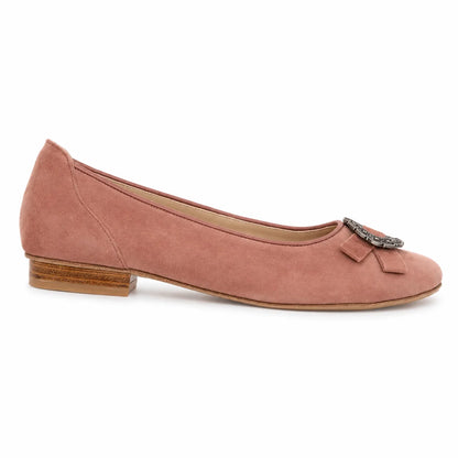 Premium Women Dirndl Ballerina Pumps Old Pink