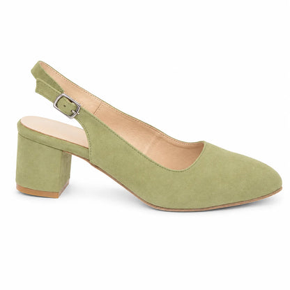 Premium Women Dirndl Slingback Pumps Pastell Green