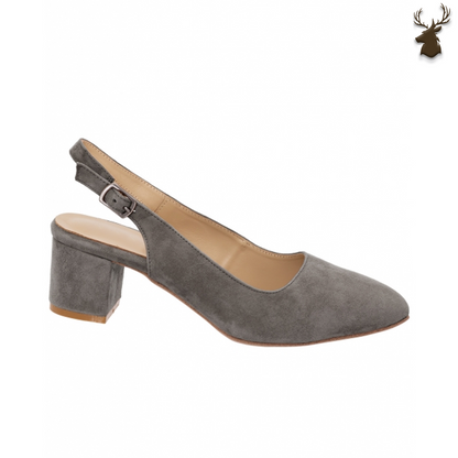Premium Women Dirndl Slingback Pumps Anthracite