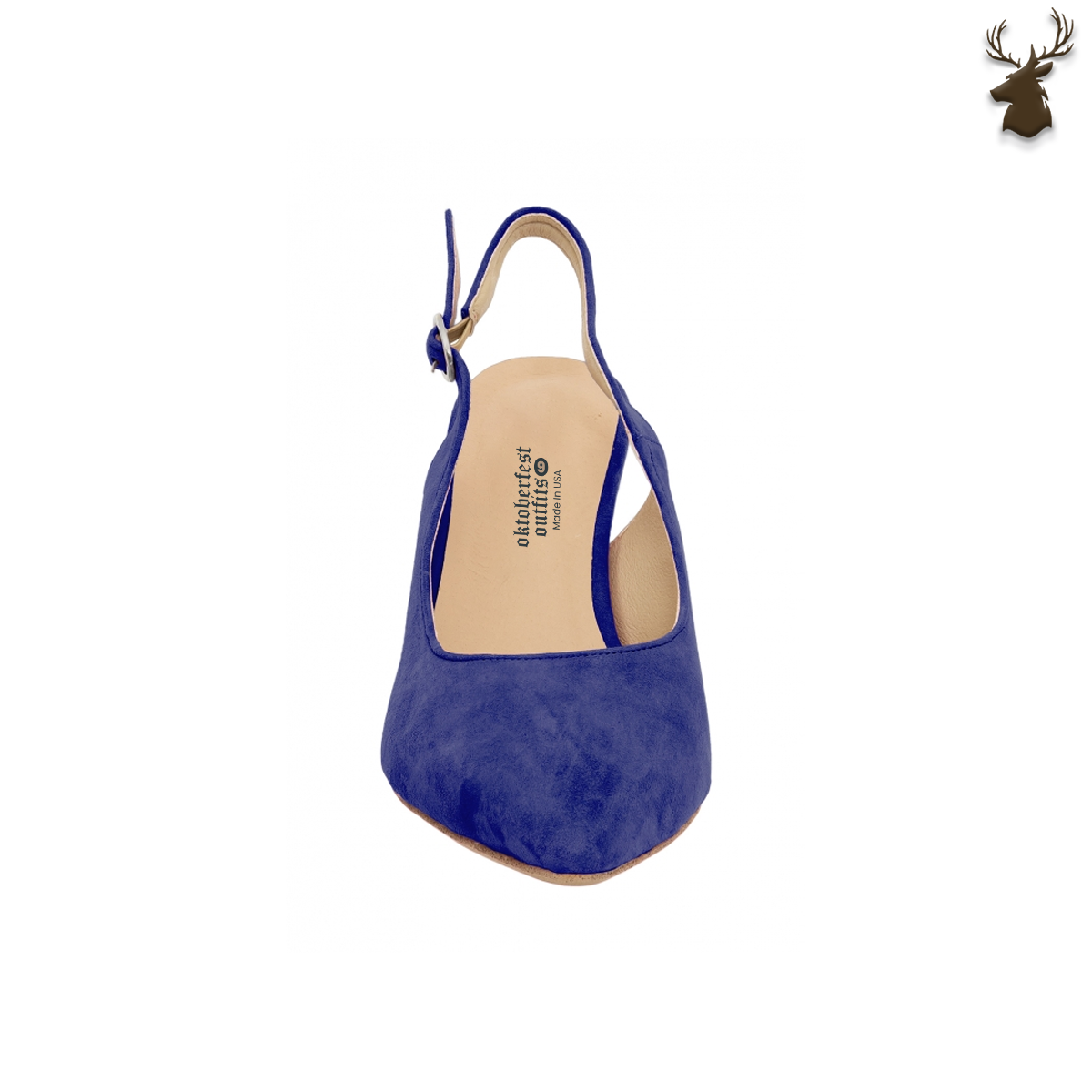 Premium Women Dirndl Slingback Pumps Royal Blue