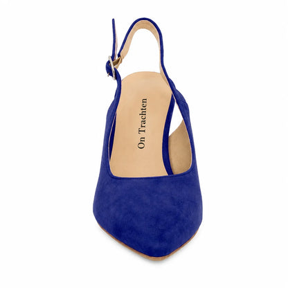 Premium Women Dirndl Slingback Pumps Royal Blue