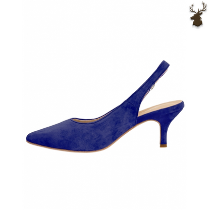 Premium Women Dirndl Slingback Pumps Royal Blue