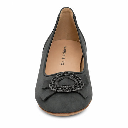 Premium Women Oktoberfest Ballerina Pumps Anthracite