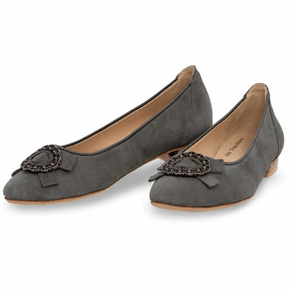 Premium Women Oktoberfest Ballerina Pumps Anthracite