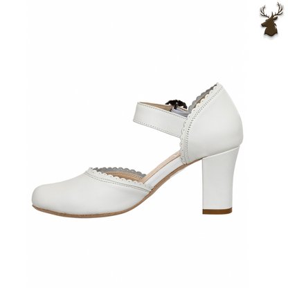 Premium Women Oktoberfest Strap D'orsay Shoes White