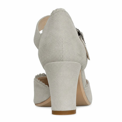 Premium Women Oktoberfest Strap D'orsay Shoes Grey