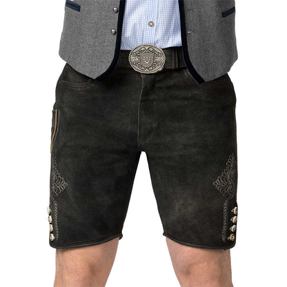 Regal Black Lederhosen