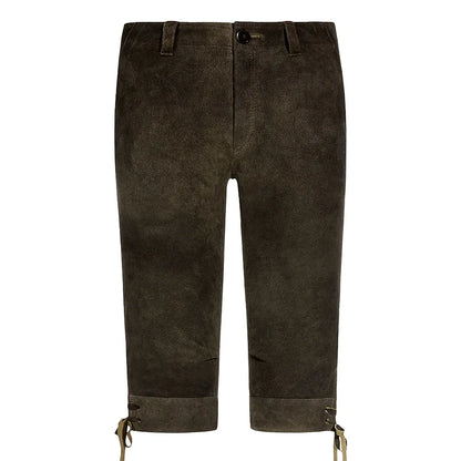 Brown pants with suspenders on a white background