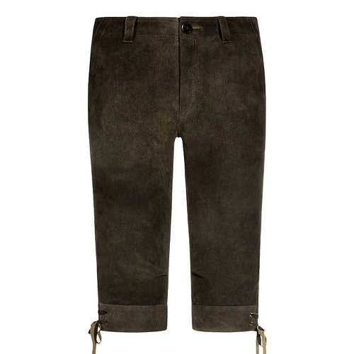 Brown pants with suspenders on a white background