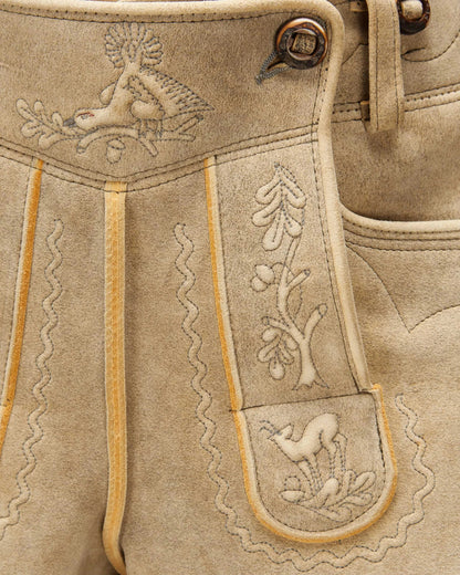 Beige shorts with drawstring on a white background