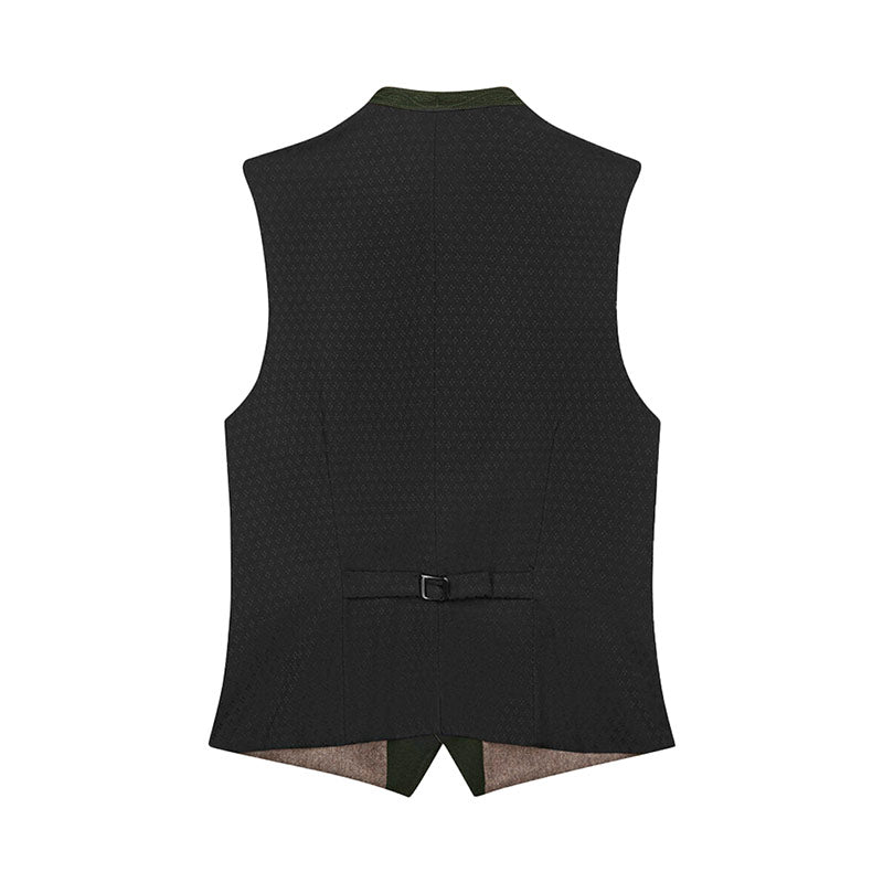 Black vest with a belt on a white background