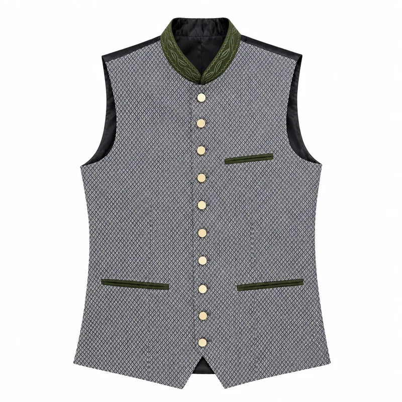 Trachten Vest Fancy Grey
