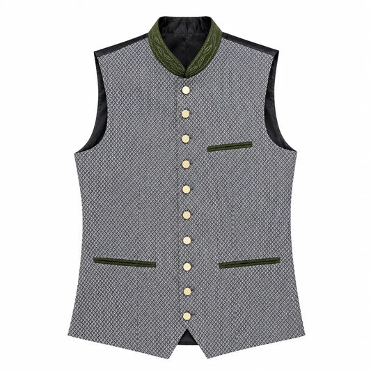 Trachten Vest Fancy Grey