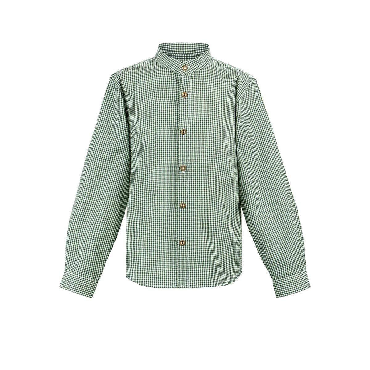 Kids Trachten Green checkered shirt on a white background