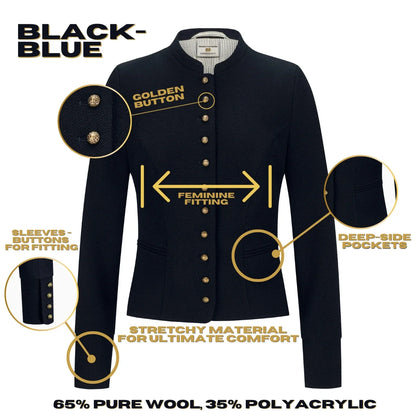 Bavarian Dirndl Jacket Black-Blue