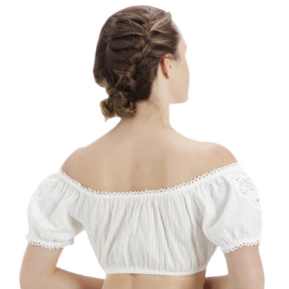 Women's Off Shoulder Dirndl Blouse Elegant Traditional White