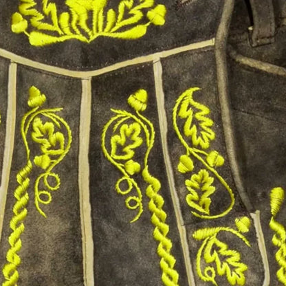Kids Lederhosen Yellow Embroidery