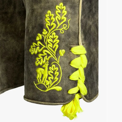 Kids Lederhosen Yellow Embroidery