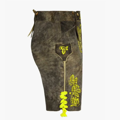 Kids Lederhosen Yellow Embroidery